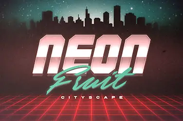 Neon fruit cityscape