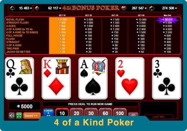 4 of a kind bonus poker