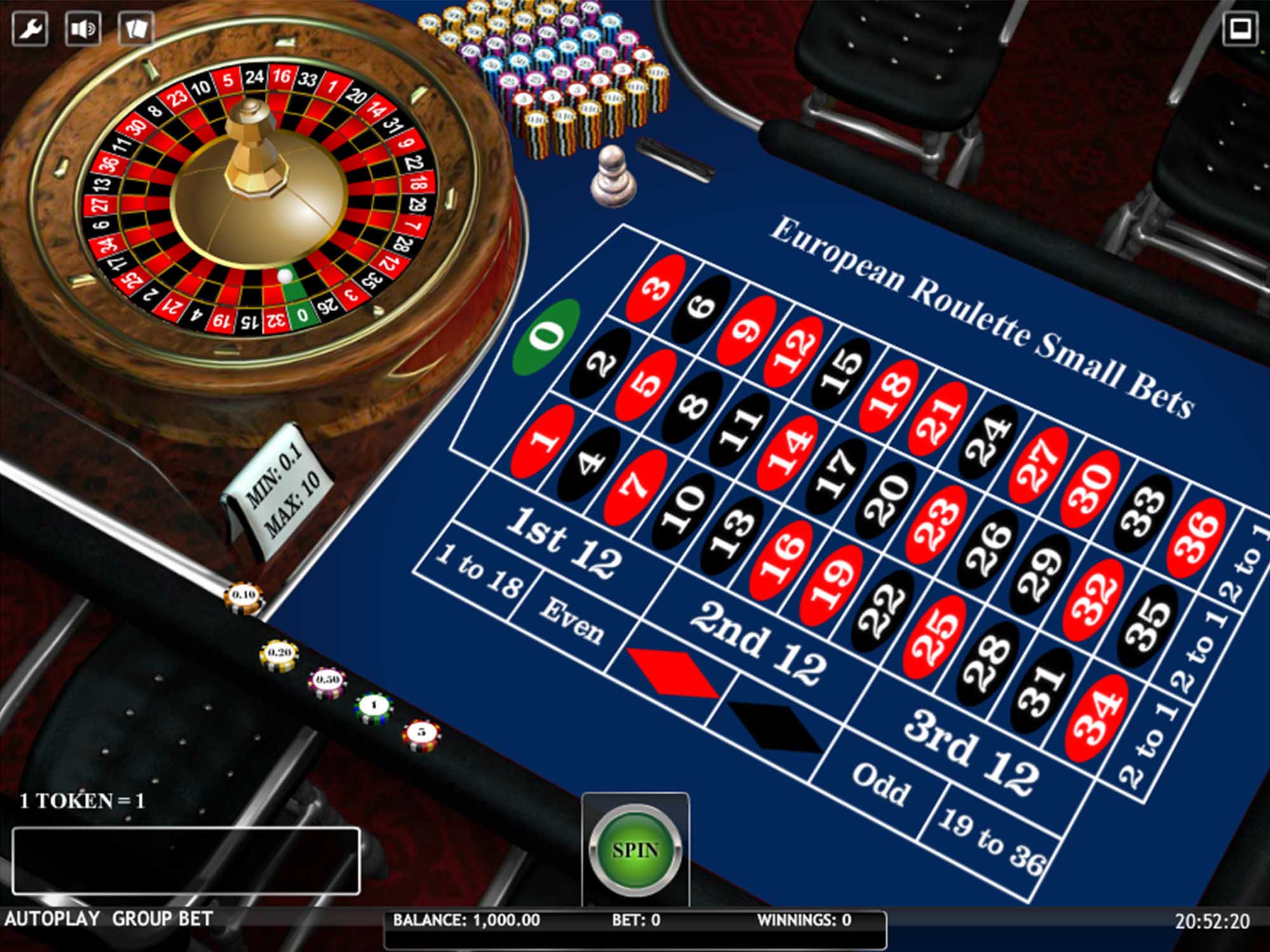 European roulette small bets