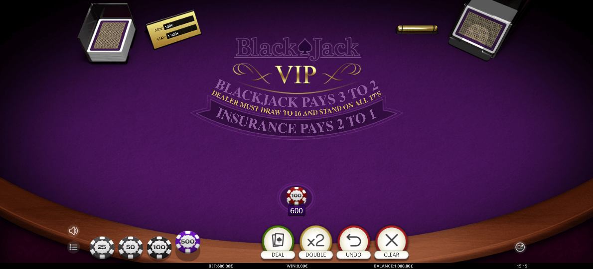 Blackjack singlehand vip