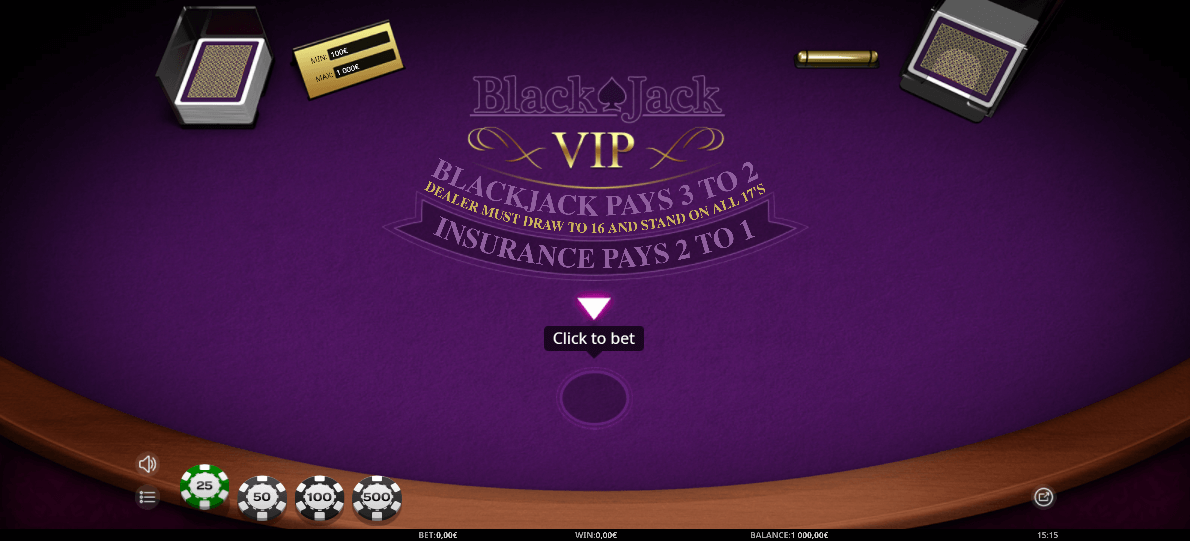 Blackjack singlehand vip